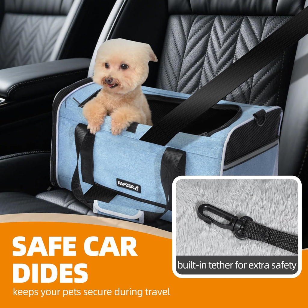 Transportador para gatos para viajes, lado suave, carga superior, cortina