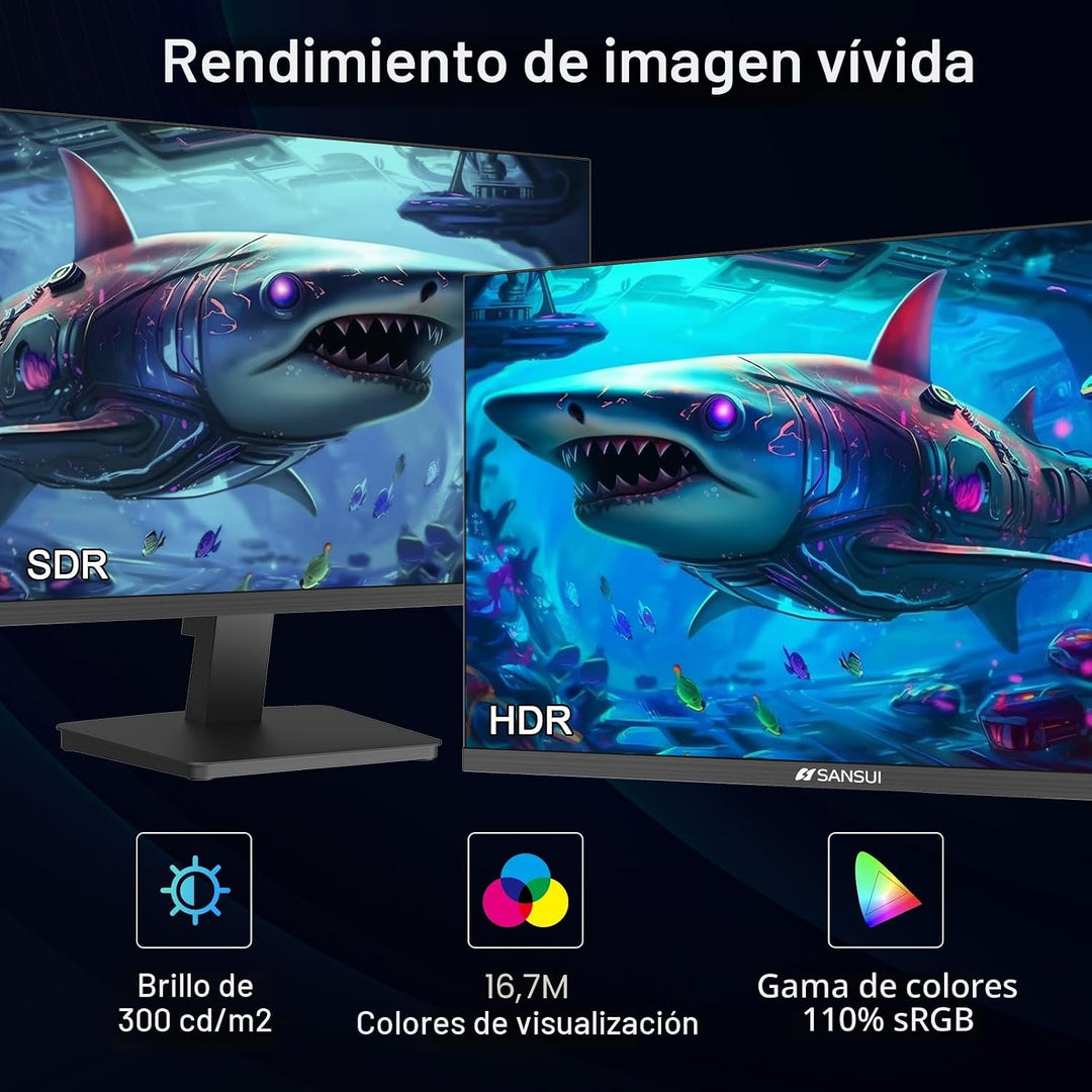 SANSUI - Monitor de computadora de 27 pulgadas 120Hz, monitor FHD 1...