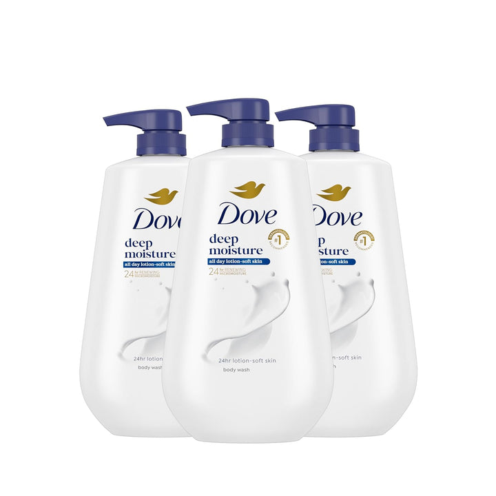 Dove Gel de Ducha con Bomba 3 Unidades Humedad Profunda para 24 Hor...