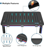 BONTEC Paquete de 4 soportes elevadores ajustables para monitor con cajón, soporta 44 libras