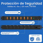 Regleta de alimentación para montaje en rack PDU, cable resistente