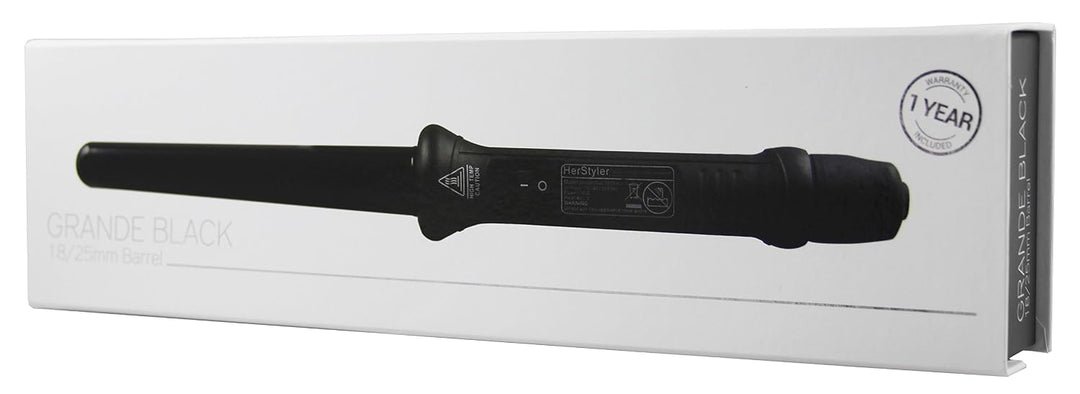 HerStyler Superstyler - Plancha plana y rizadora grande, color negro