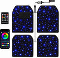 Alfombrillas LED para automóvil con control de aplicación, 100 modos de luz RGB, luces interiores de luz de estrellas de ajuste universal, impermeables, lavables, accesorios de automóvil para un