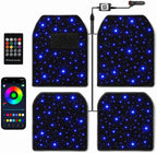 Alfombrillas LED para automóvil con control de aplicación, 100 modos de luz RGB, luces interiores de luz de estrellas de ajuste universal, impermeables, lavables, accesorios de automóvil para un