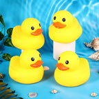Deekin - 20 patos de goma grandes, juguetes de baño chirriantes amarillos