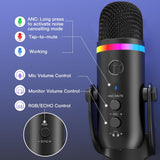 ZealSound Micrófono de podcast para PC, micrófono USB con cancelaci...