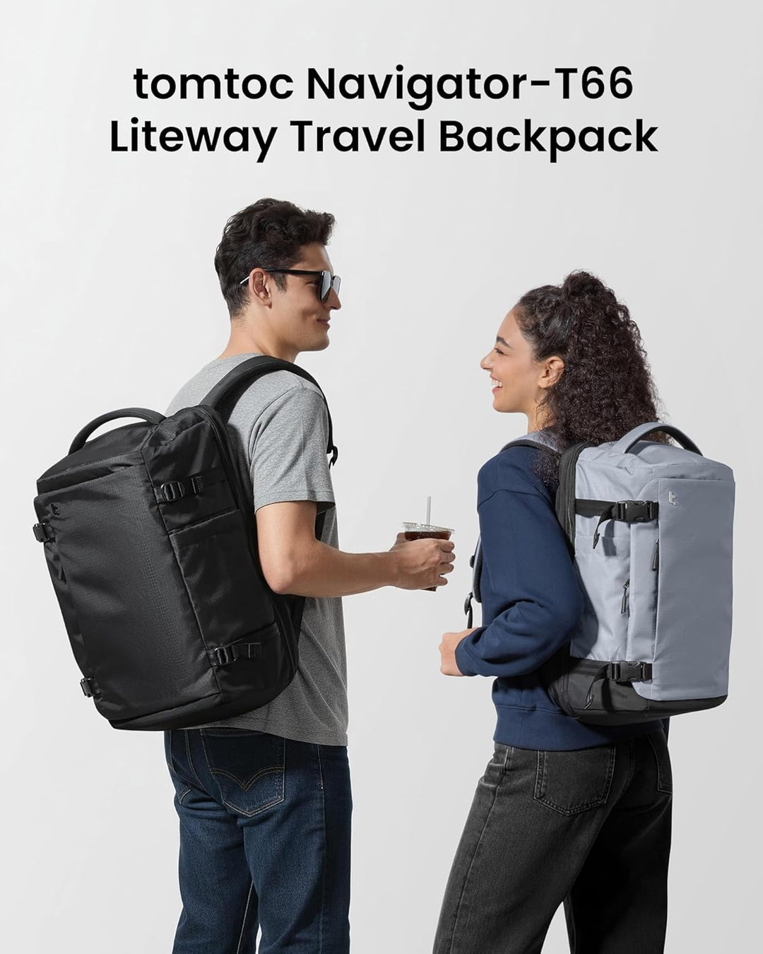tomtoc - Mochila de viaje de 28L, equipaje de mano aprobado para vu...