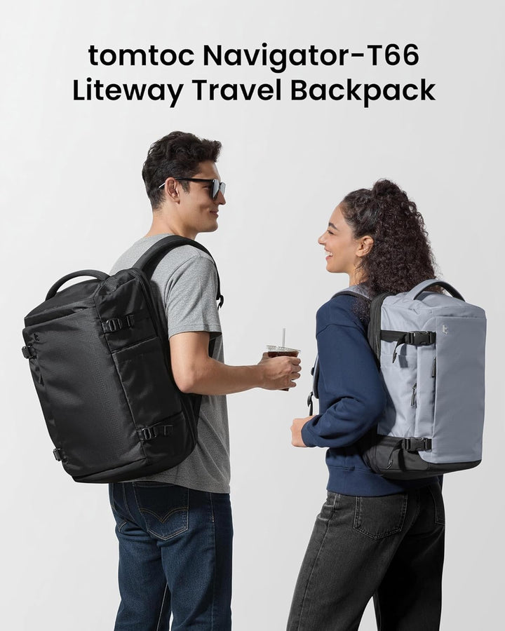 tomtoc - Mochila de viaje de 28L, equipaje de mano aprobado para vu...