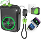 SEANCHEER P05 Cargador portátil Power Bank10000mAh Cables integrado...