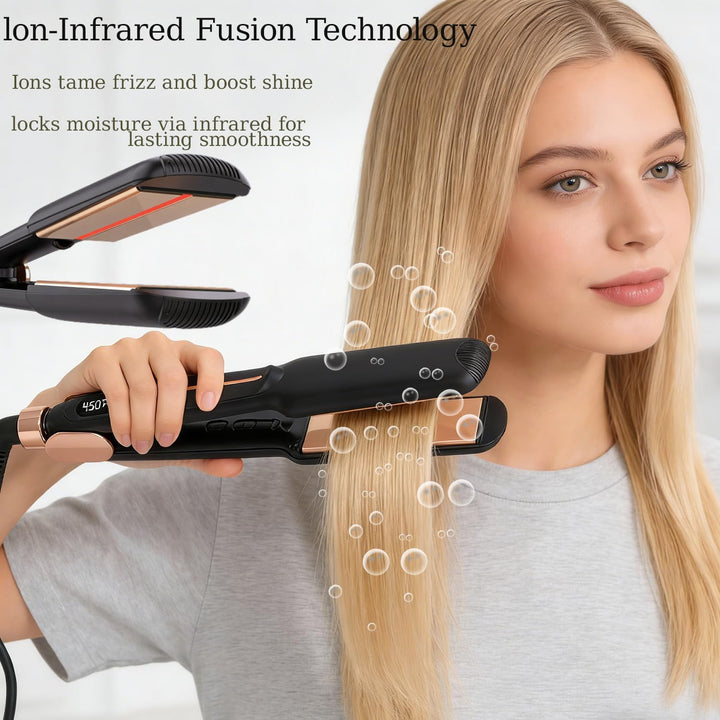 Plancha de pelo de hierro plano de titanio de 1.75" para mujere...