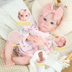 Babeviimt Muñecas de bebé Reborn – Muñeca realista de 18 pulgadas de vinilo suave lindo, Amarillo