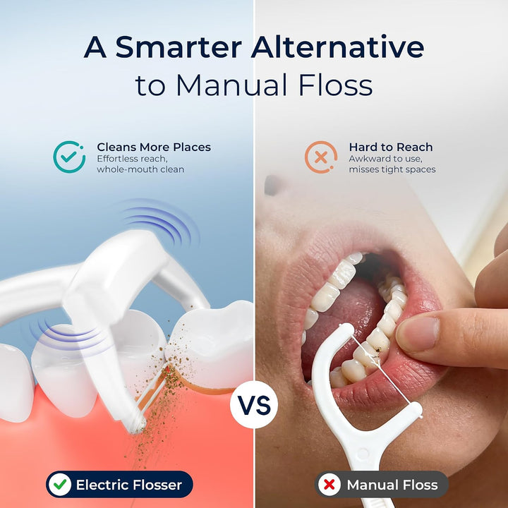 OILSAO hilo dental eléctrico de doble línea, 54 cabezales de recamb...