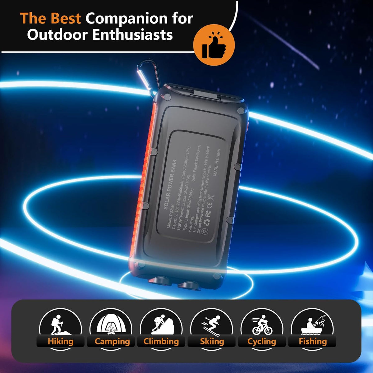 Cargador solar Banco de energía 49800mAh Cargador de teléfono solar...