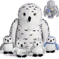 Juego de 5 piezas de animales de peluche de búho nevado, juguete de peluche