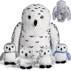Juego de 5 piezas de animales de peluche de búho nevado, juguete de peluche