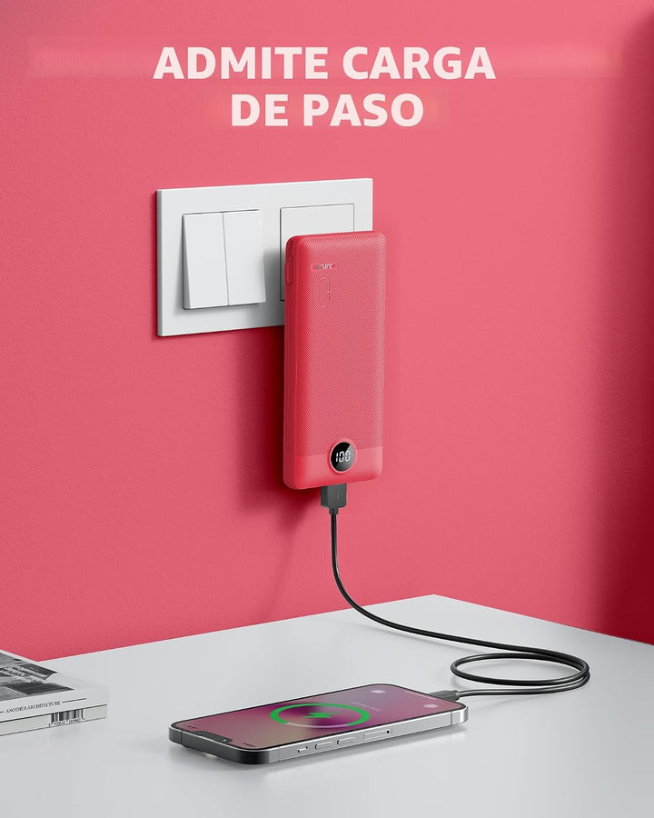 Cargador portátil con cables integrados y enchufe de pared AC, VRUR...