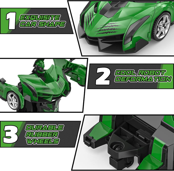 BLUEJAY Transform RC Cars para niños de 4-7 y 8-12 años, auto robot...