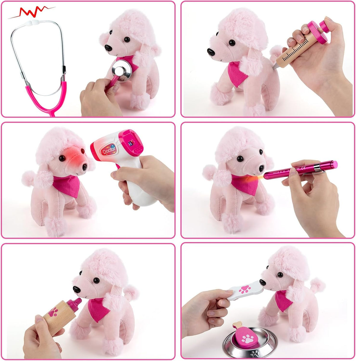 EFO SHM Kit de Doctor de Juego para Pretender para Niñas, Set de Veterinario para Niños