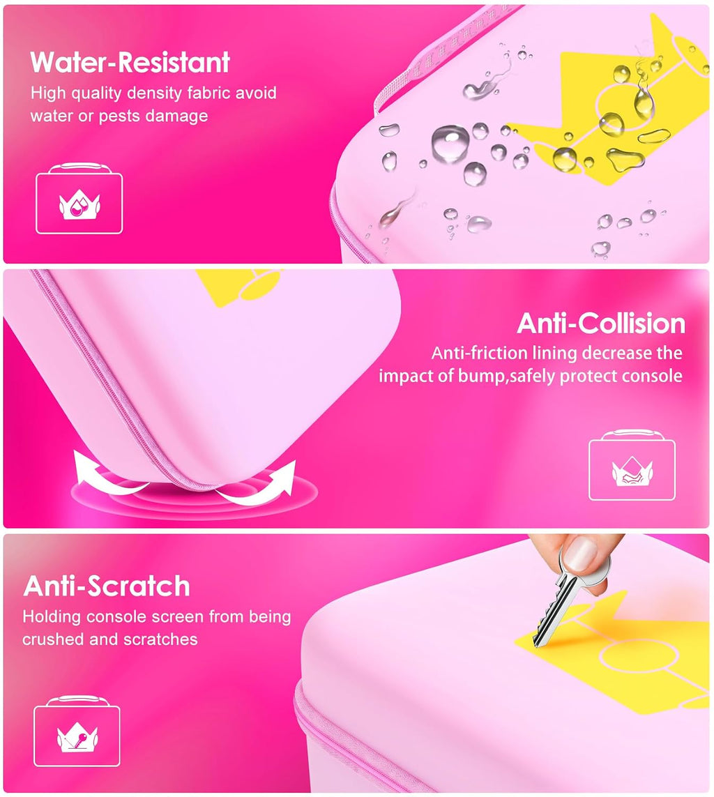 ivoler Estuche de Transporte y Almacenamiento para Nintendo Switch 2 2025 Todo en Uno Rosa