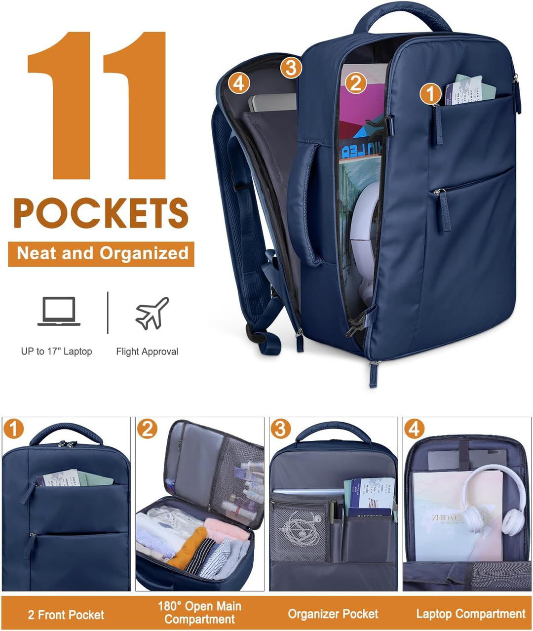 Mochila de viaje Capolo para mujeres y hombres, mochila impermeable...