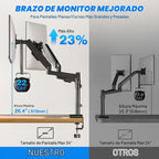 Rfiver Soporte de escritorio para monitor doble para pantallas de 17 a 34