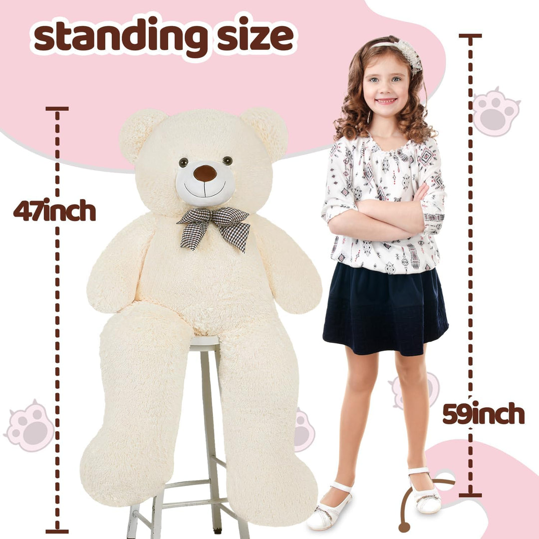 SNOWOLF Oso de peluche blanco gigante de 47" Animales de peluch...