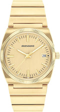 Movado Heritage Ondoplan Reloj de Cuarzo de Lujo para Hombre - Movimiento Suizo, Brazalete de Acero Inoxidable, Resistencia al Agua 50 Metros (5ATM) - Pieza Clásica - Regalo para Él - 36mm, Dorado