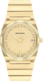 Movado Heritage Ondoplan Reloj de Cuarzo de Lujo para Hombre - Movimiento Suizo, Brazalete de Acero Inoxidable, Resistencia al Agua 50 Metros (5ATM) - Pieza Clásica - Regalo para Él - 36mm, Dorado