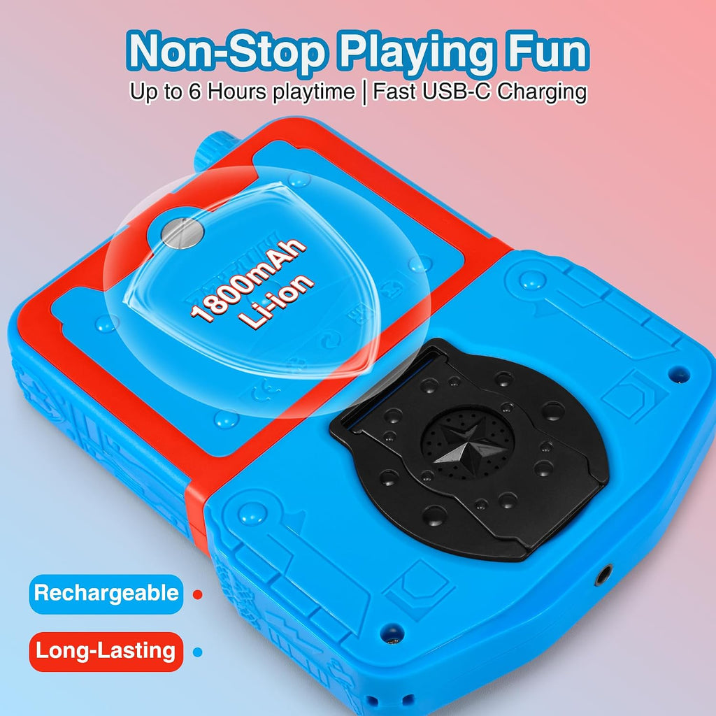 Consola de videojuegos portátil para niños, 220 juegos clásicos retro integrados, reproductor de mano Plug & Play con pantalla IPS de 3.5 pulgadas, juguete de viaje recargable, regalo de cumpleaños para niños y niñas, azul