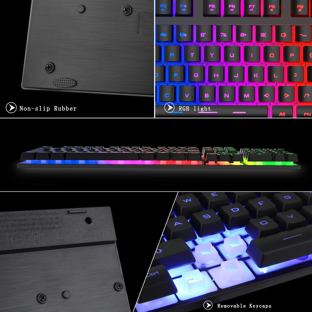 BlueFinger Combo de Teclado RGB para Juegos y Ratón Retroiluminado,...