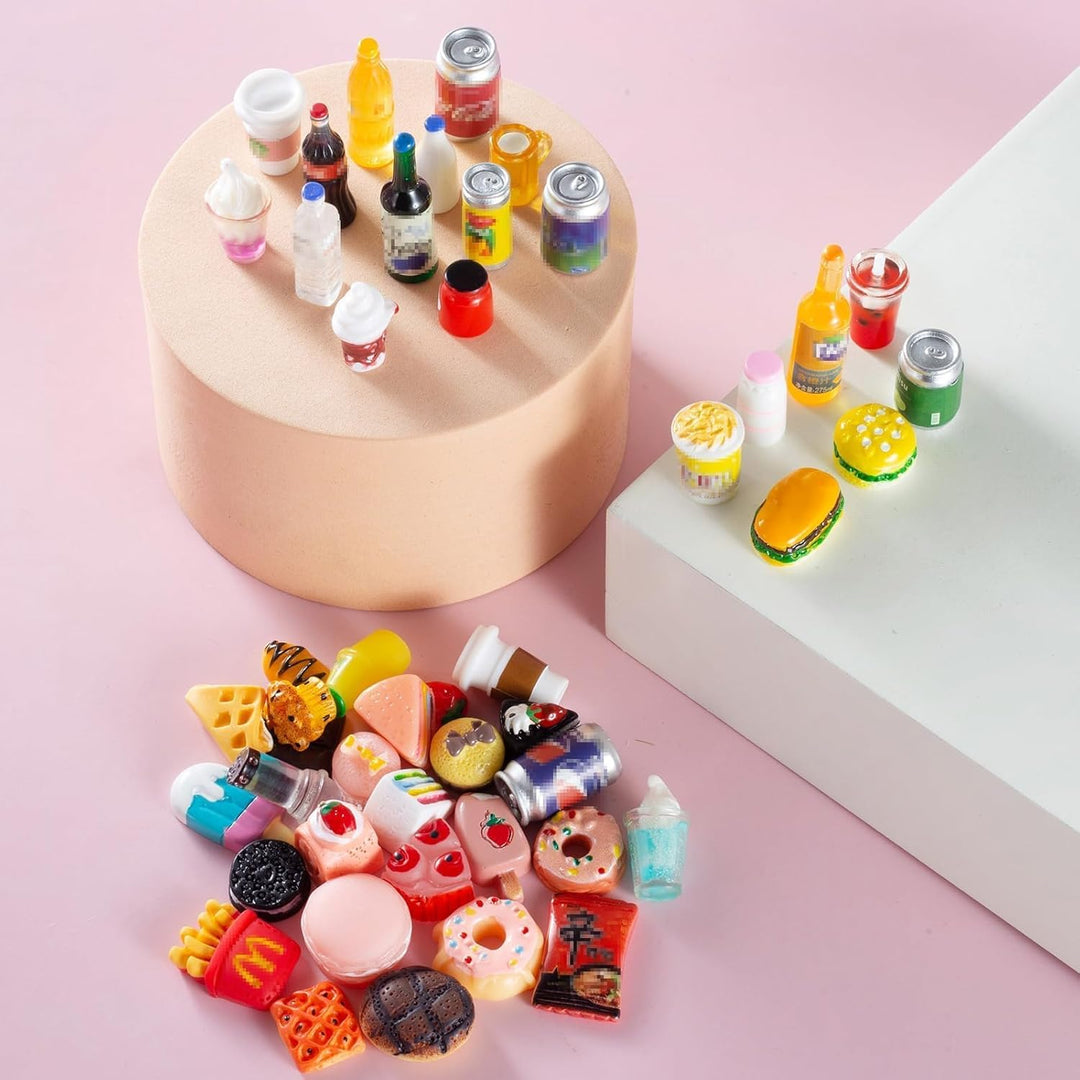 50 piezas de botellas en miniatura de comida y bebida