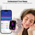 Smart Watch para Hombres y Mujeres, Pantalla HD de 1.96", Rastreador de Actividad, Monitor de Frecuencia Cardíaca y Presión Arterial 24/7, Oxígeno en Sangre y Seguimiento del Sueño, Múltiples Modos Deportivos, Resistente al Agua IP68 para Android e iOS