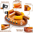 La piscina inflable del barco pirata flota los niños 3-11 años con el arma