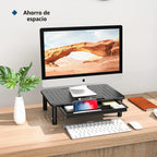 BONTEC Paquete de 2 soportes elevadores ajustables para monitor con cajón