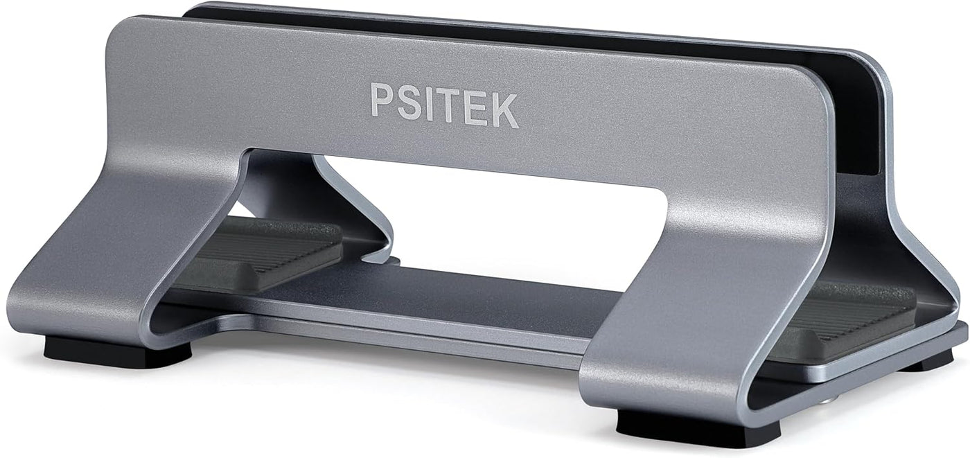 Psitek Soporte vertical de aluminio para laptop, soporte de acoplam...