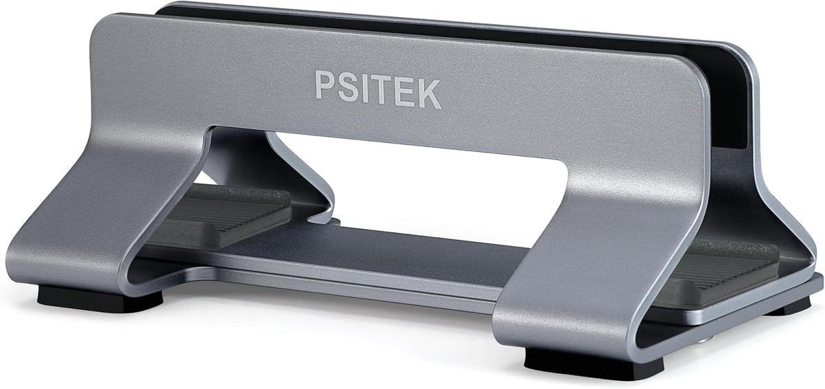 Psitek Soporte vertical de aluminio para laptop, soporte de acoplam...