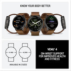 Garmin Venu® 4, Smartwatch avanzado para fitness, 45 mm, correa de cuero marrón