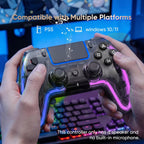 BETMI Controlador Inalámbrico para PS5, Pro/Slim/MAC/PC (Negro Transparente)