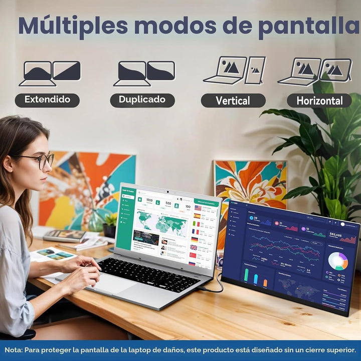 KEFEYA Extensor de pantalla para laptop, monitor portátil FHD 1080P...