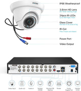 ZOSI Sistema de cámaras de seguridad de 1080p de 16 canales con det...