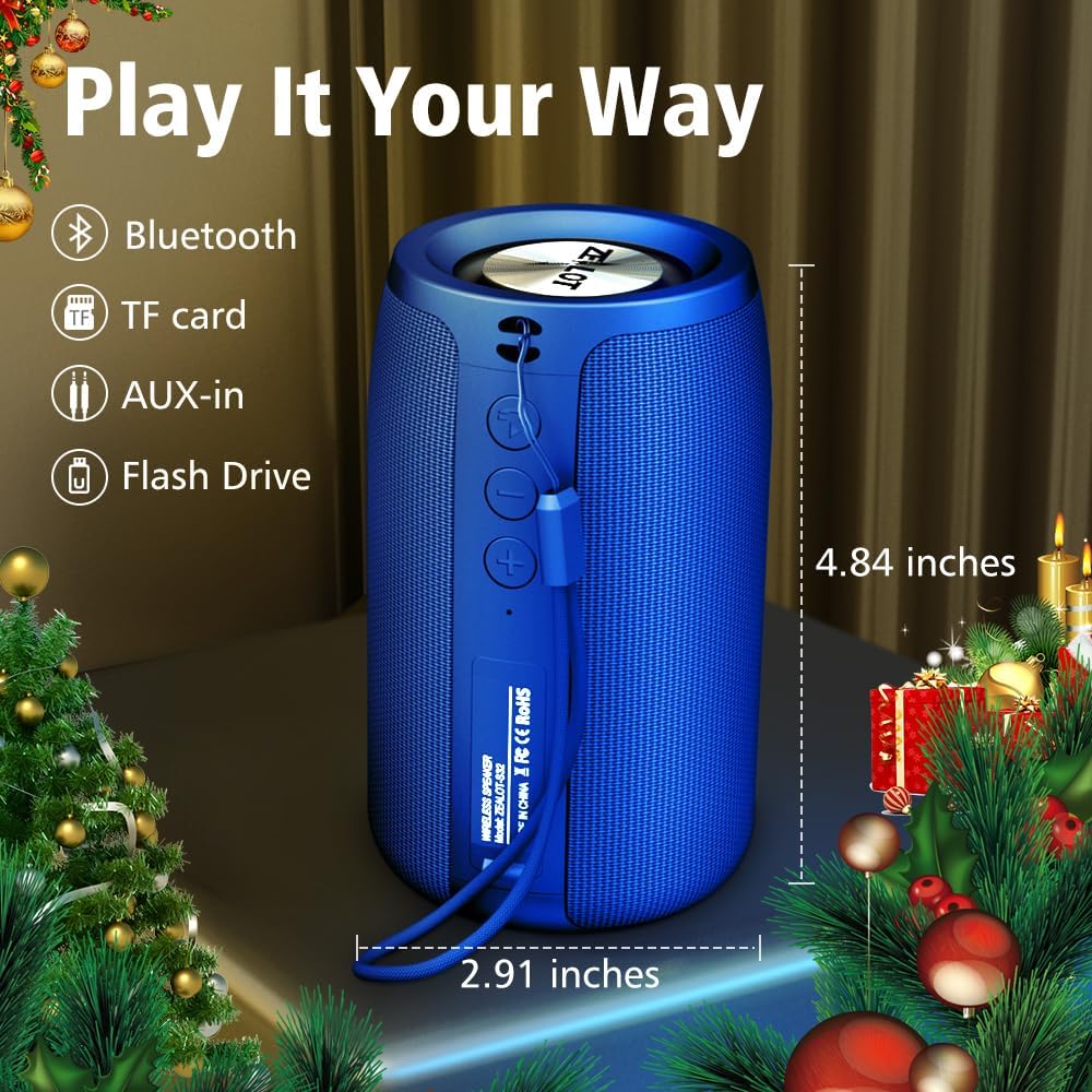 ZEALOT Altavoz Bluetooth, altavoz portátil S32, inalámbrico para ex...