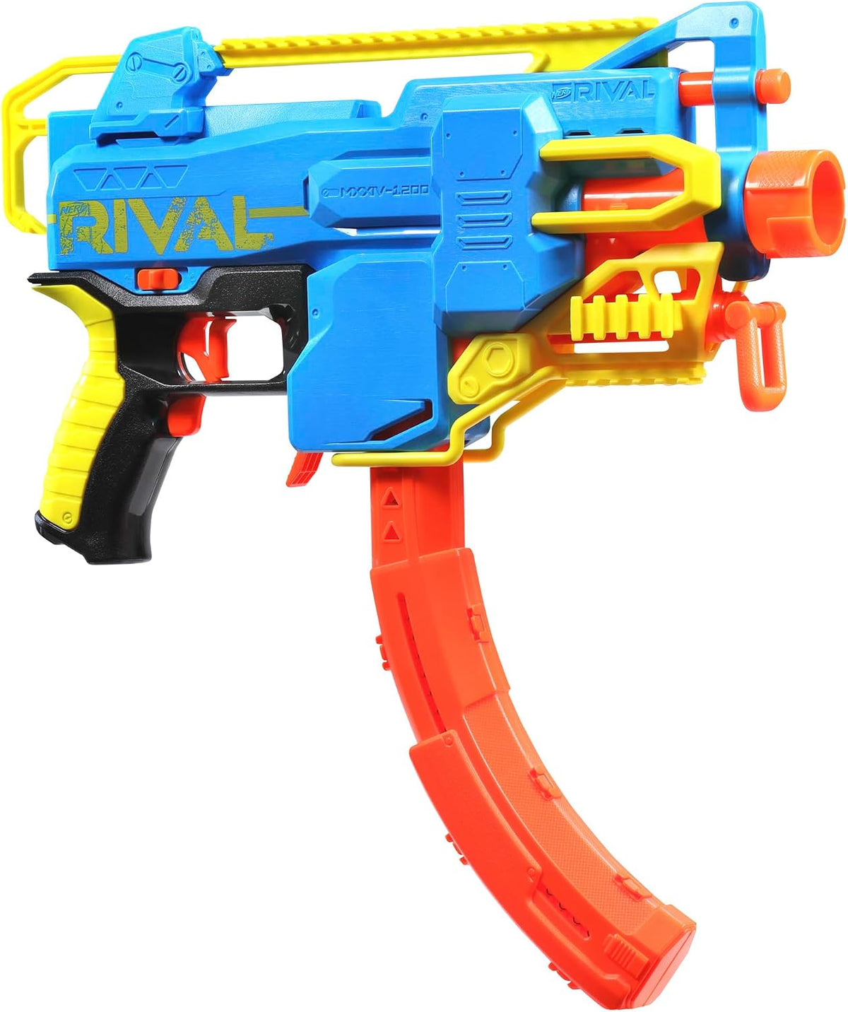 Nerf Rival Challenger MXXIV-1200 - Pistola motorizada, cargador curvo de 12 redondas, 18 Nerf Rival Accu-Rounds, regalos para adolescentes