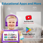Contixo Paquete de tabletas Android para niños de 10 pulgadas, 32 GB, Epic! y aplicaciones educativas LingoKids, controles parentales, funda a prueba de niños con soporte y lápiz capacitivo, auriculares y bolsa de funda, color morado