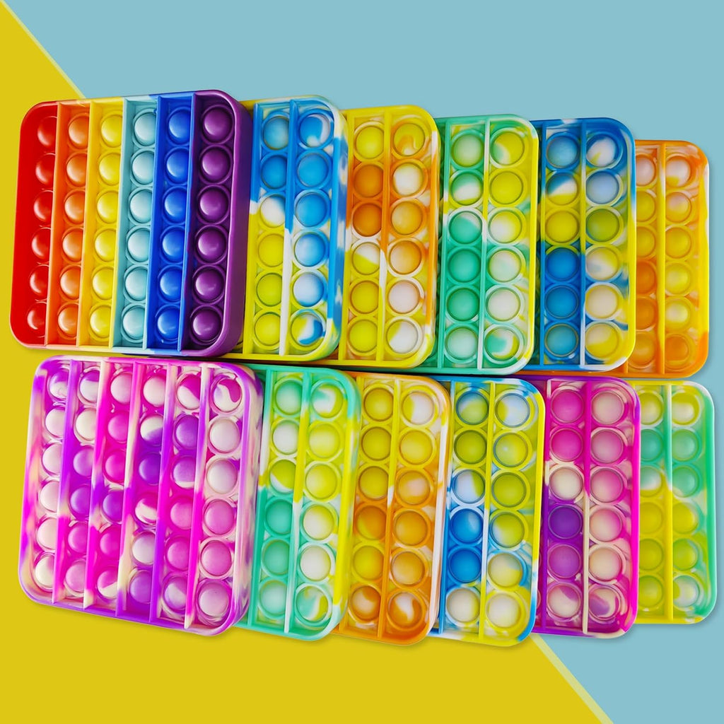 24 piezas de juguetes antiestrés de burbujas para recuerdos de fiesta, alivio del estrés y la presión, juguetes para niños, niños pequeños a granel para Navidad, San Valentín, regalos de cumpleaños y