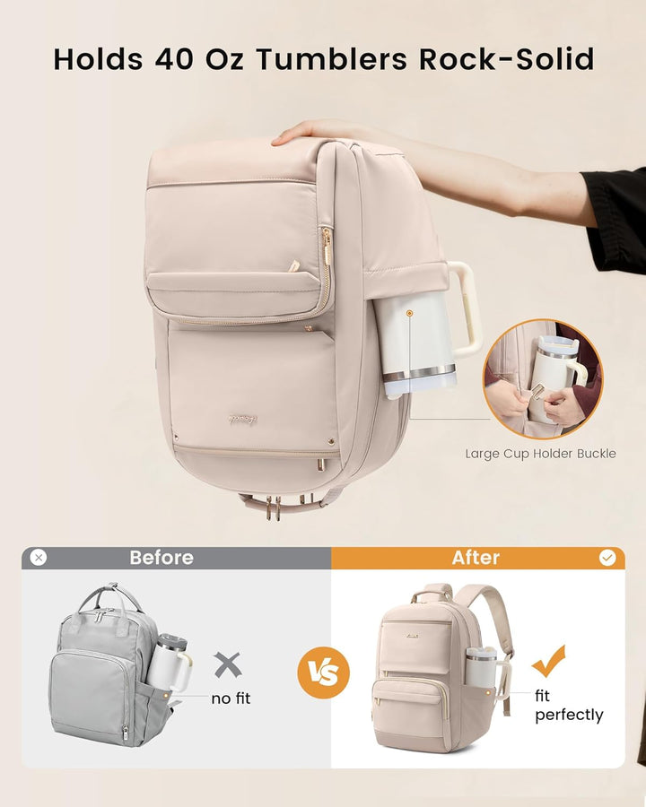 LOVEVOOK Mochila de viaje para mujer, Desnudo\/, 15,6 pulg., Mochil...