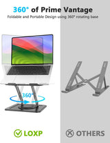 LOXP Soporte ajustable para laptop, soporte para computadora con ba...