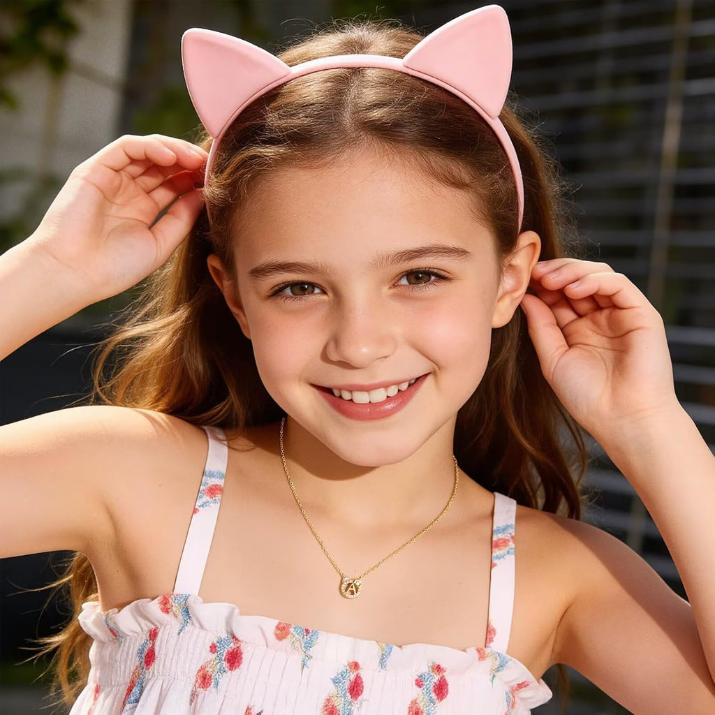 MONOOC Regalos de gato para niñas - Collar con inicial de gato pequeño para