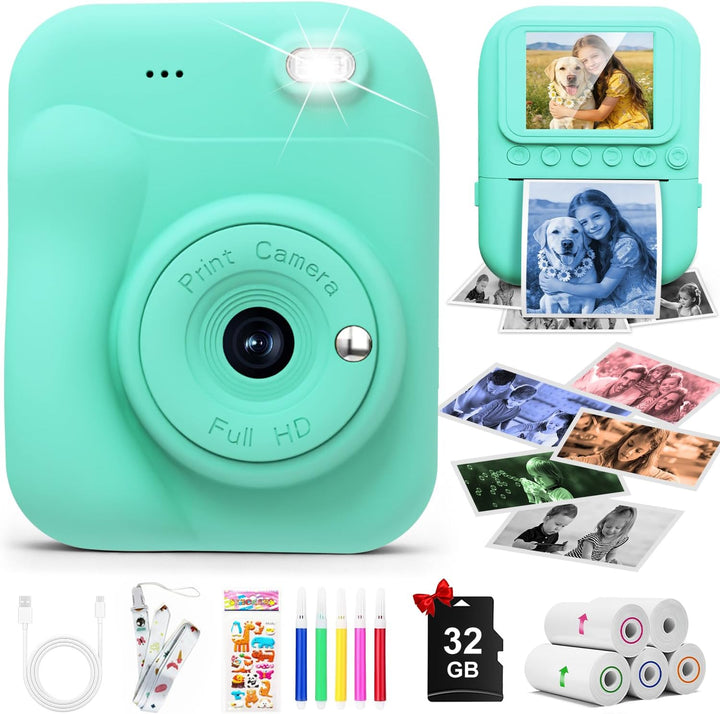 Cámara para niños con impresión instantánea para niños, juguetes de...
