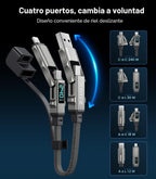 XKCZ Cable USB C de llavero 4 en 1 con pantalla V/A/W, carga rápida de 240