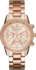 Michael Kors Bryant - Reloj cronógrafo para mujer de acero inoxidable y cristal pavé